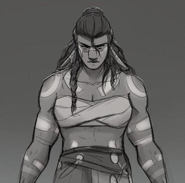 Shaded Sketch (Greyscale) - Half body