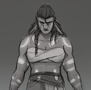 Shaded Sketch (Greyscale) - Half body